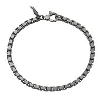 Bracciale Giovanni Raspini Uomo Maglia Quadra Black in Argento 12398L - 12398L